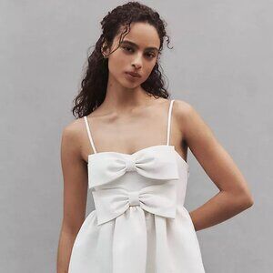 Sachin & Babi Sloane Taffeta Double-Bow Pleated Mini Dress